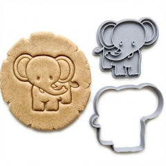 Elephant Cookie Cutter & Stamp Set | Food-Grade PLA