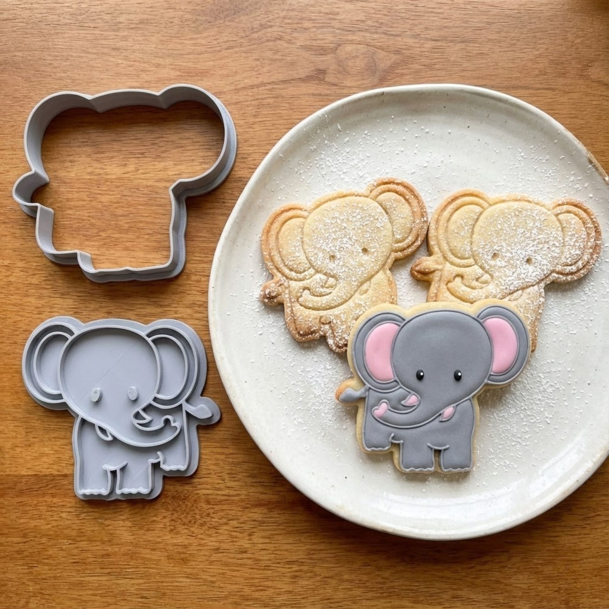 Elephant Cookie Cutter & Stamp Set | Food-Grade PLA