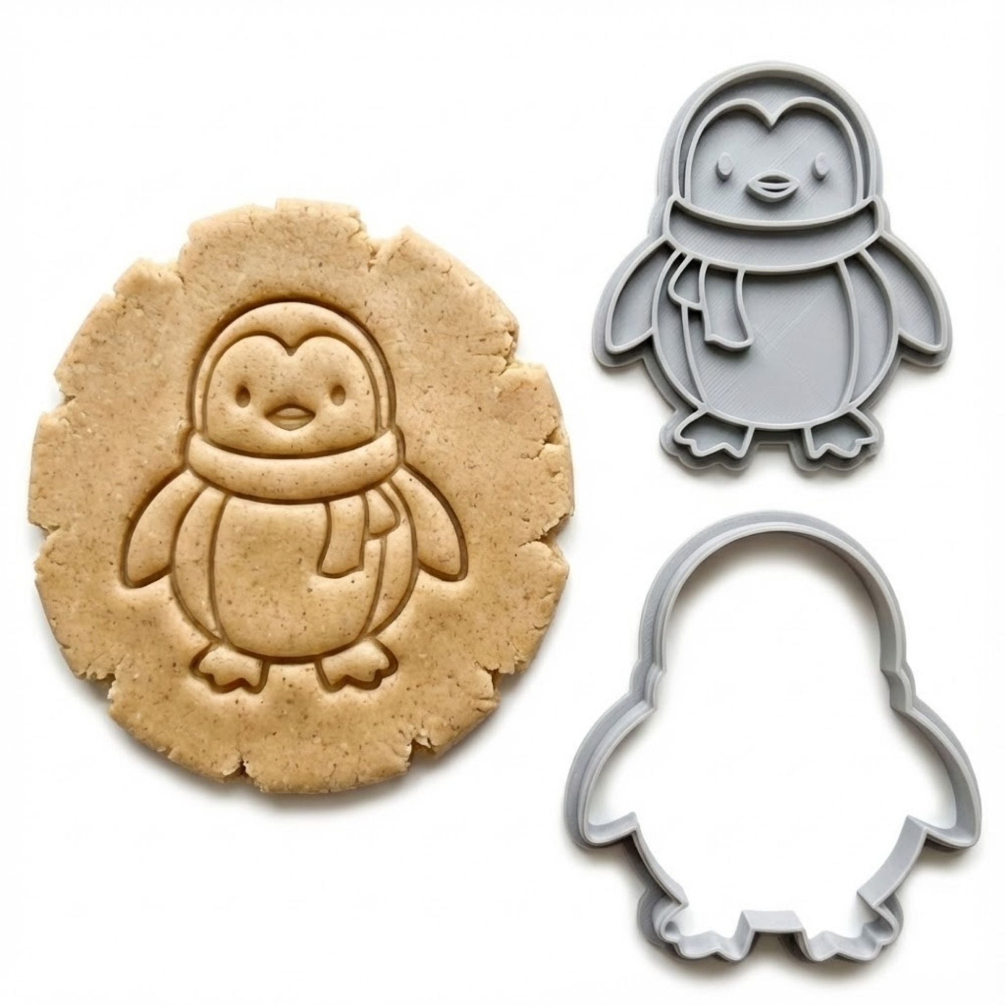 Winter Penguin Cookie Cutter & Stamp Set | Food-Grade PLA