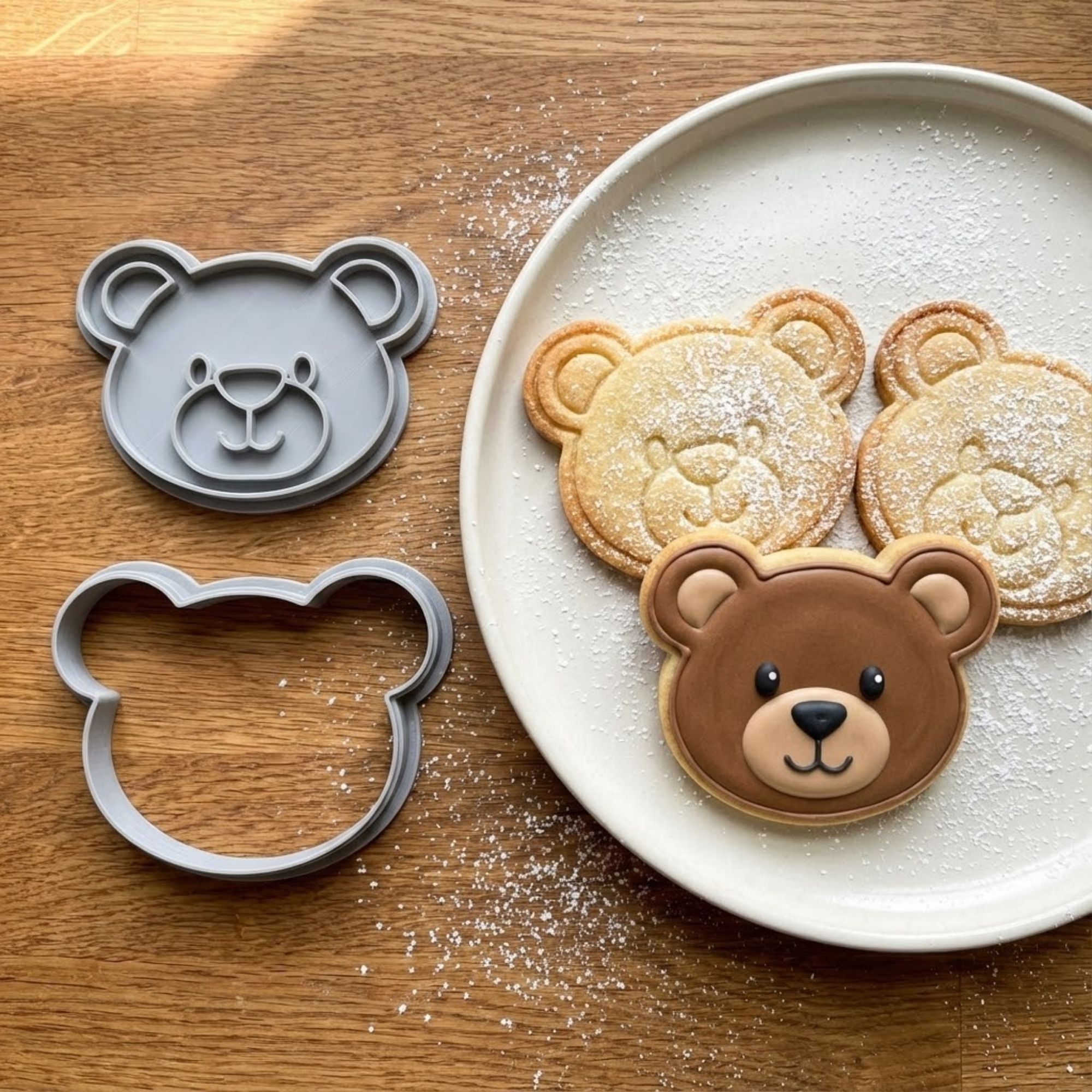 Teddy Bear Cookie Cutter & Stamp Set | Food-Grade PLA
