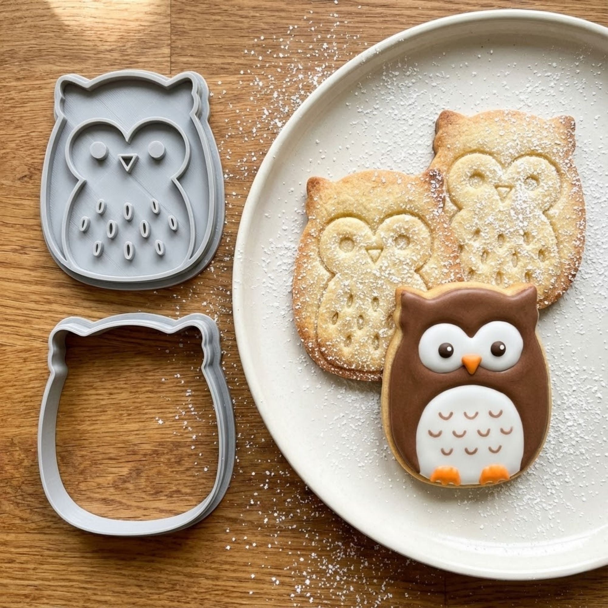 Wise Owl Cookie Cutter & Stamp Set | Food-Grade PLA
