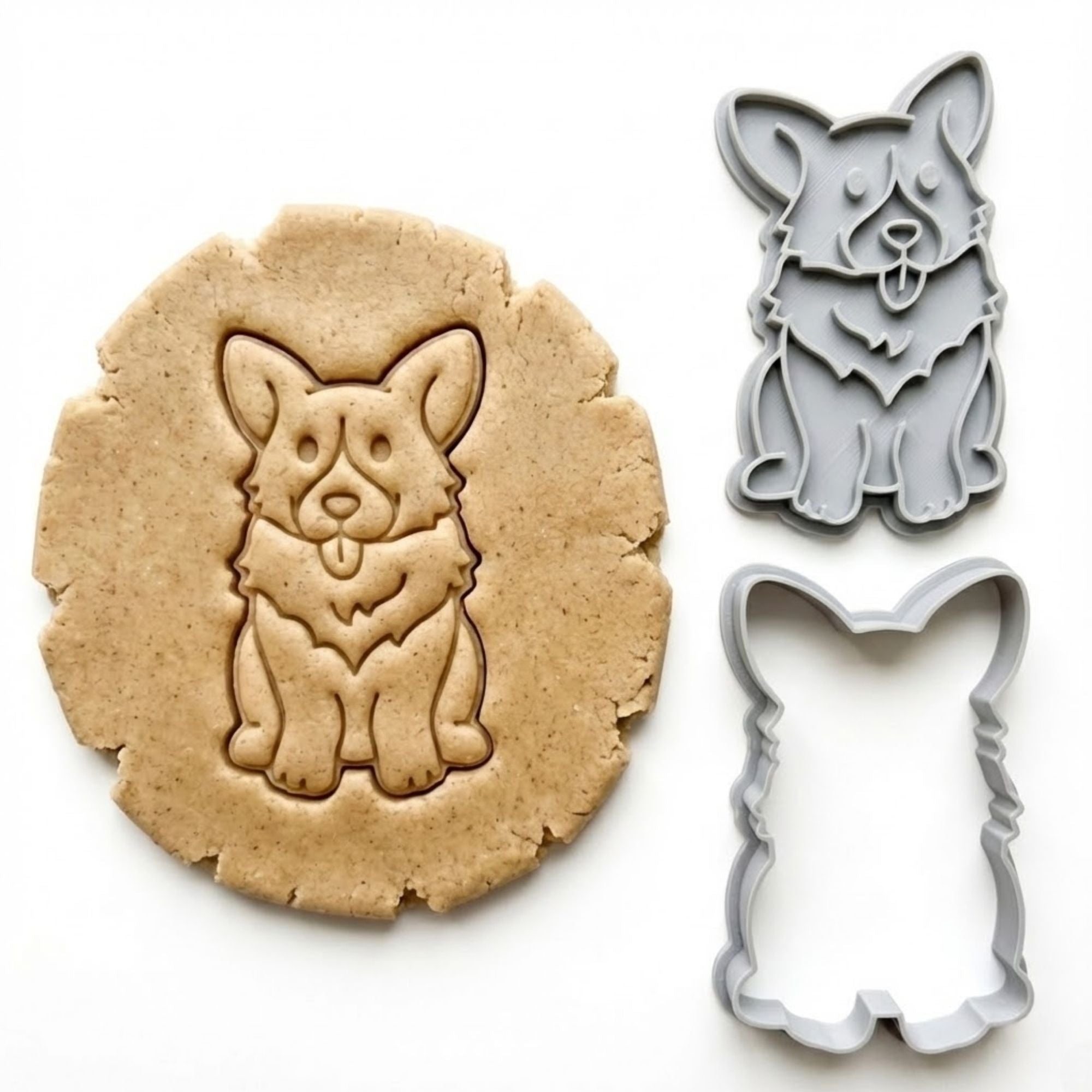 Corgi Cookie Cutter & Stamp Set | Food-Grade PLA