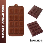 12-Cavity Mini Chocolate Bar Shape Silicone Chocolate Mold