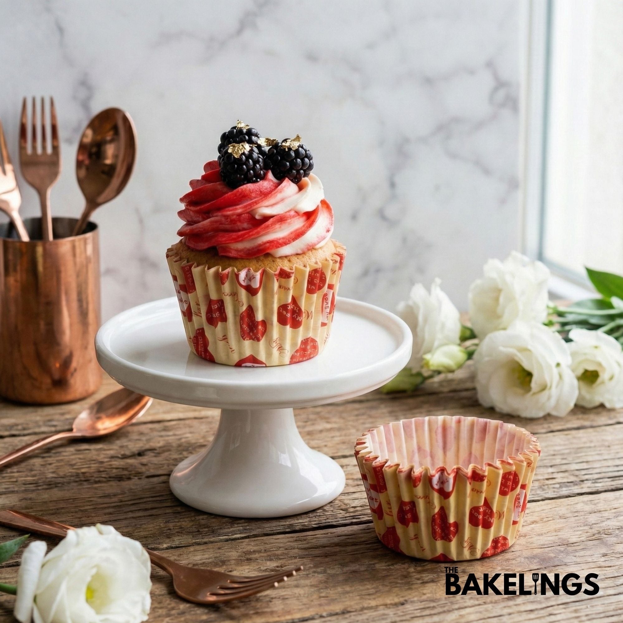 Cupcake Liners Vintage Valentine 32 Pcs