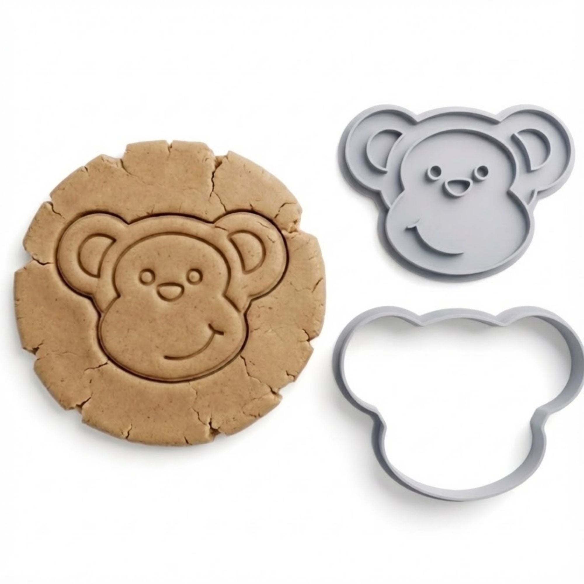 Cheerful Monkey Cookie Cutter & Stamp Set | Food-Grade PLA