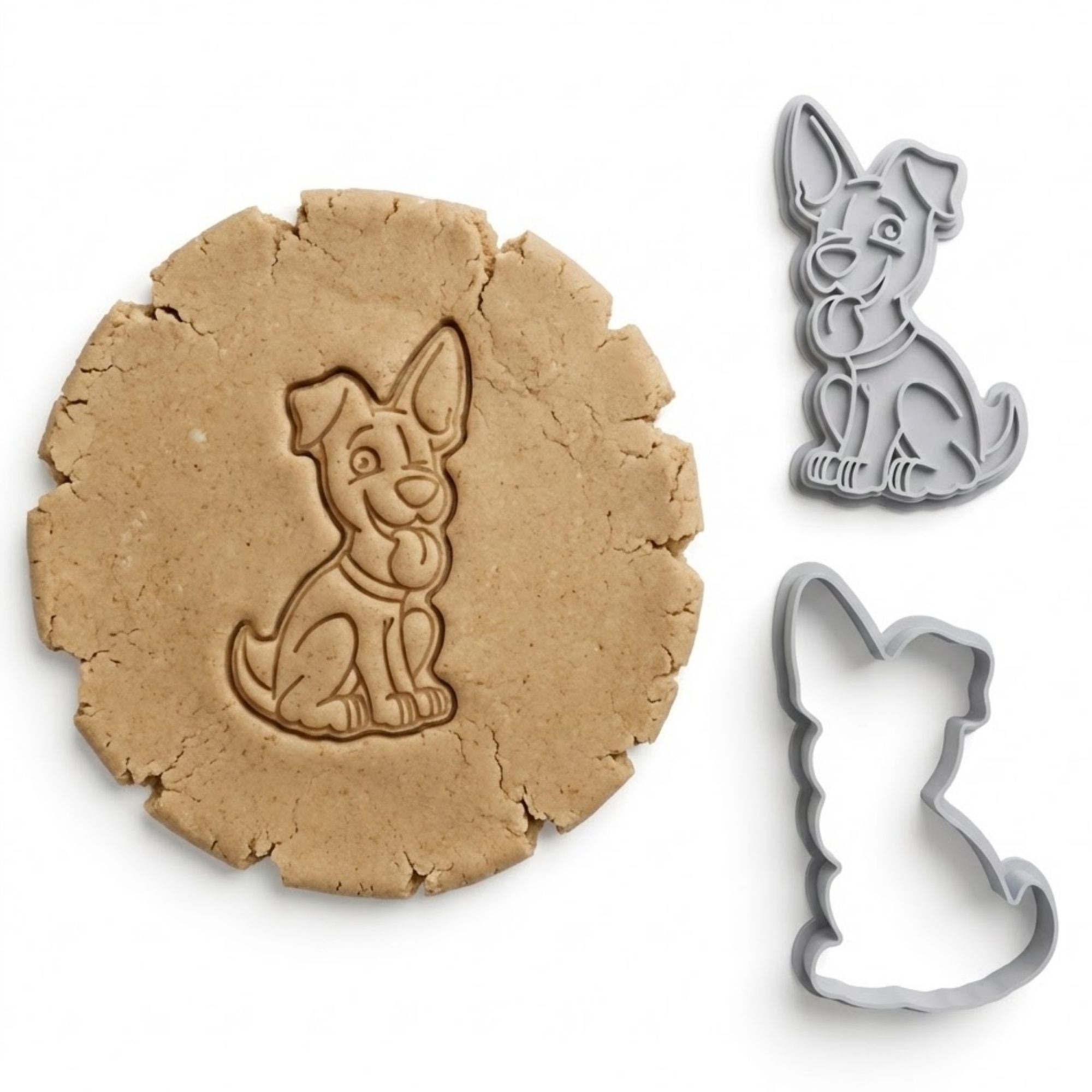 Happy Puppy Cookie Cutter & Stamp Set | Food-Grade PLA