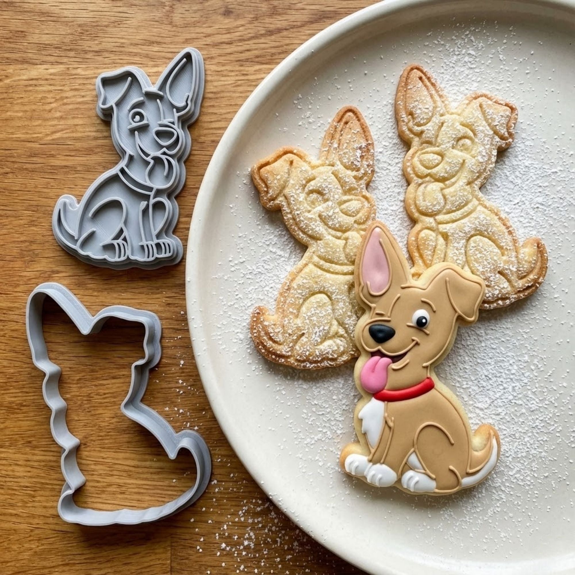 Happy Puppy Cookie Cutter & Stamp Set | Food-Grade PLA