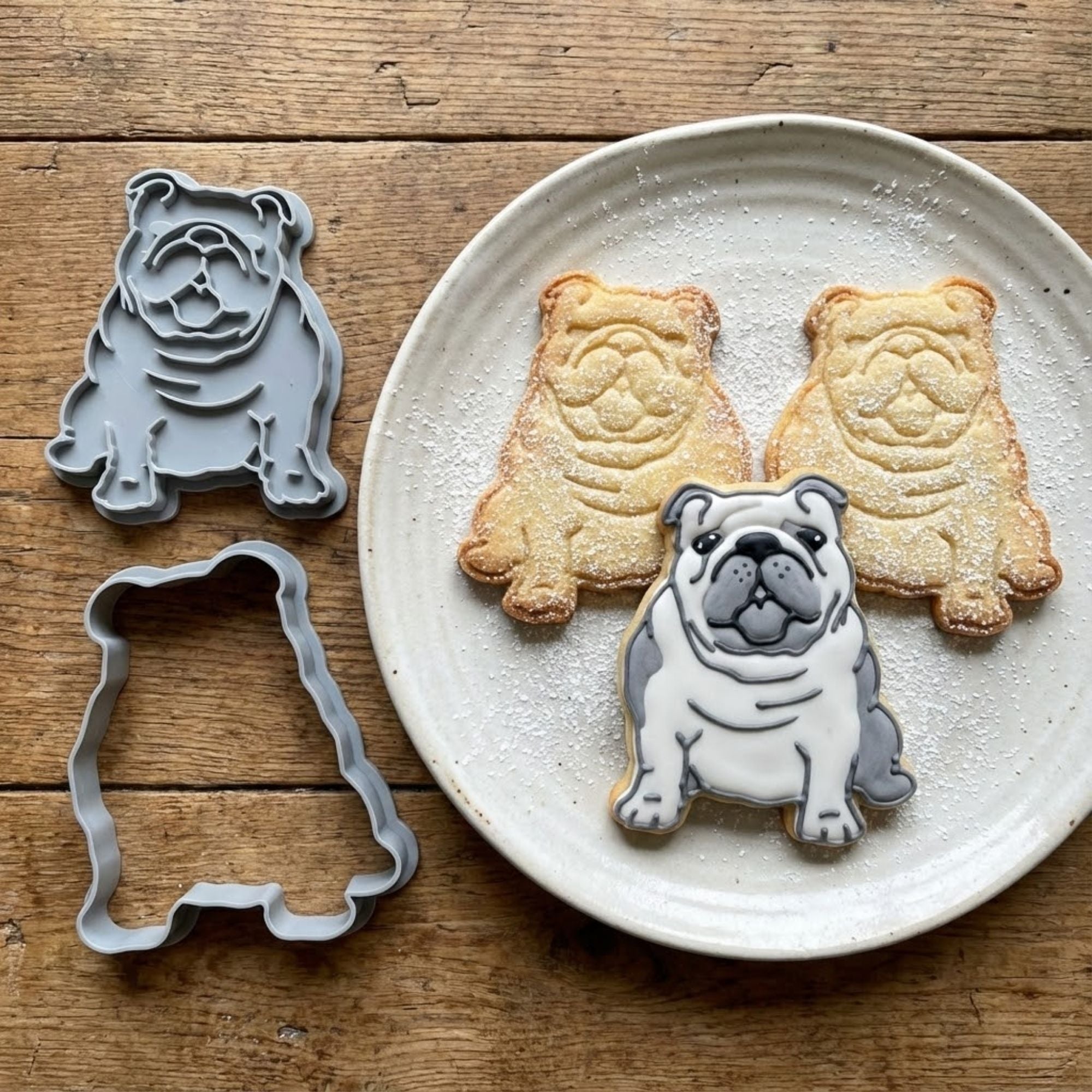 Bulldog Cookie Cutter & Stamp Set | Food-Grade PLA