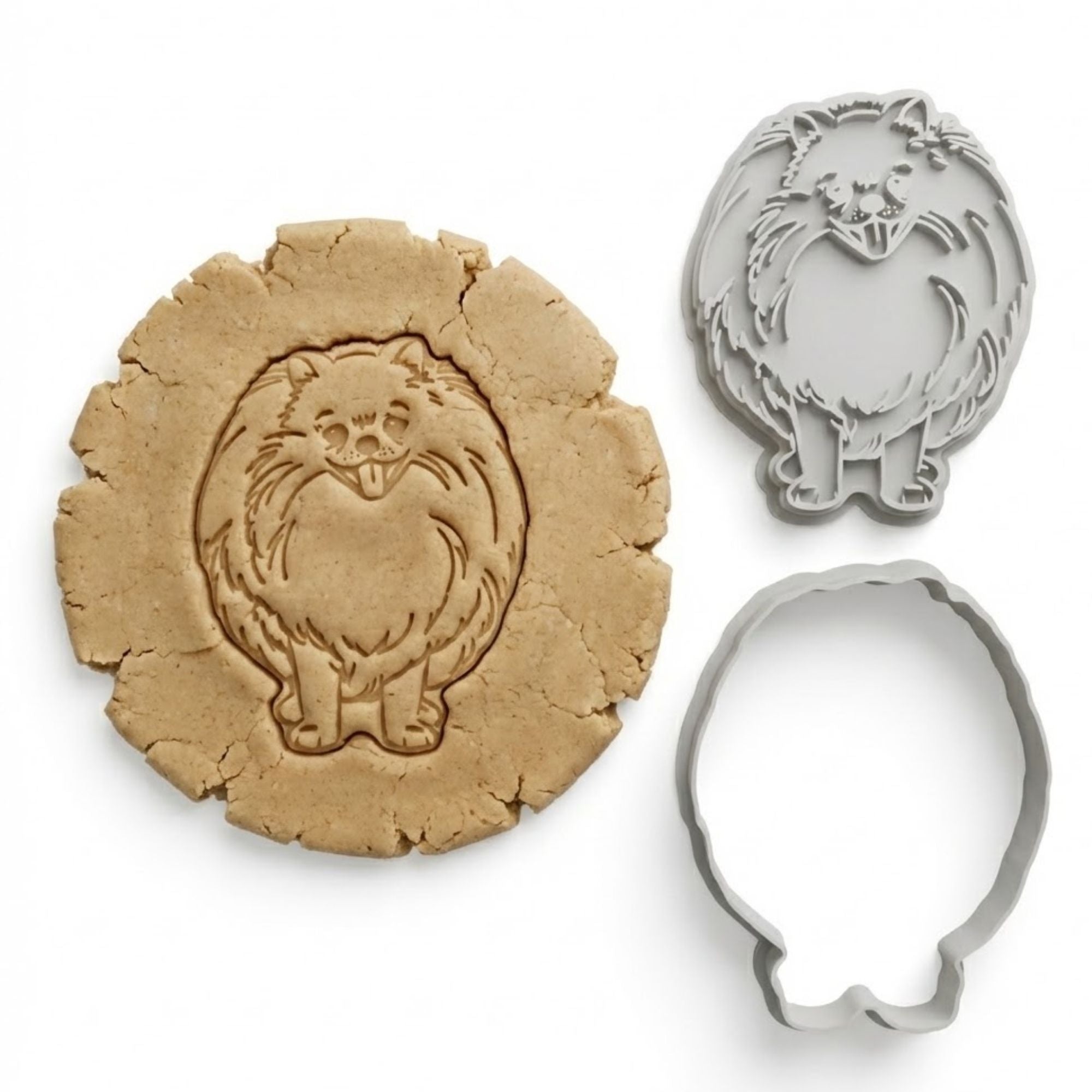 Pomeranian Cookie Cutter & Stamp Set | Food-Grade PLA