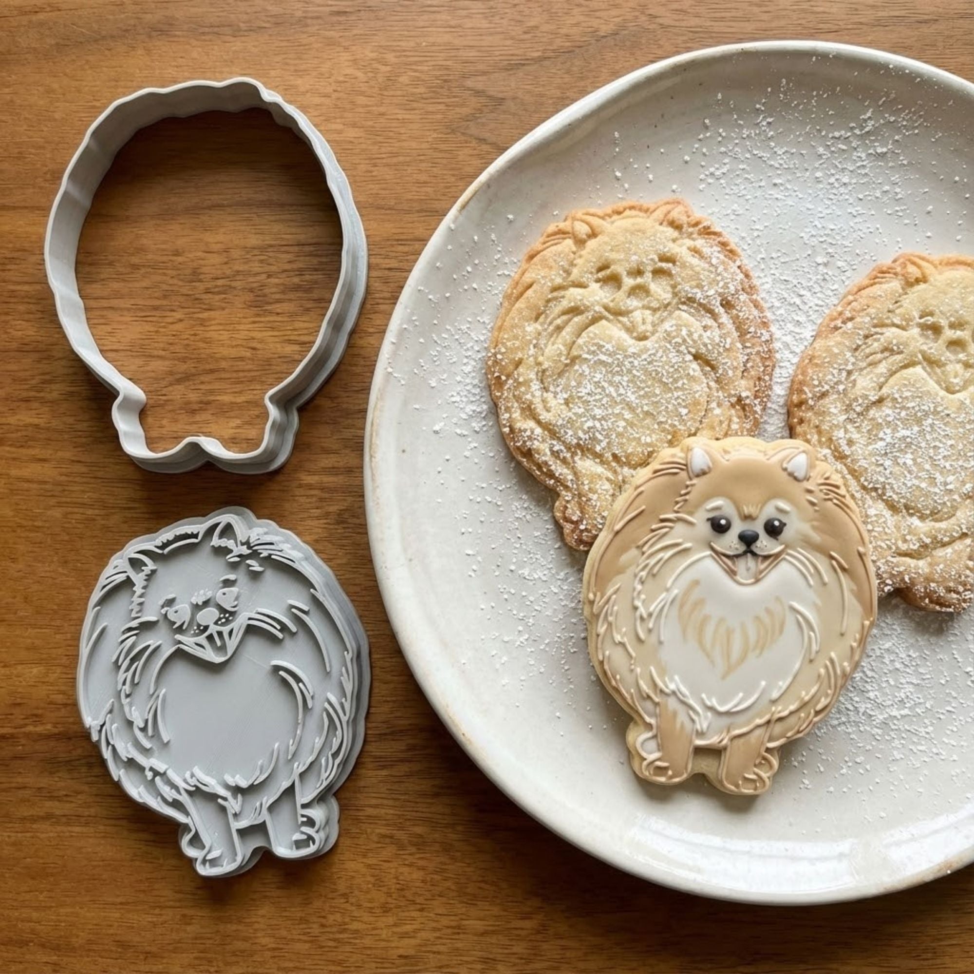 Pomeranian Cookie Cutter & Stamp Set | Food-Grade PLA