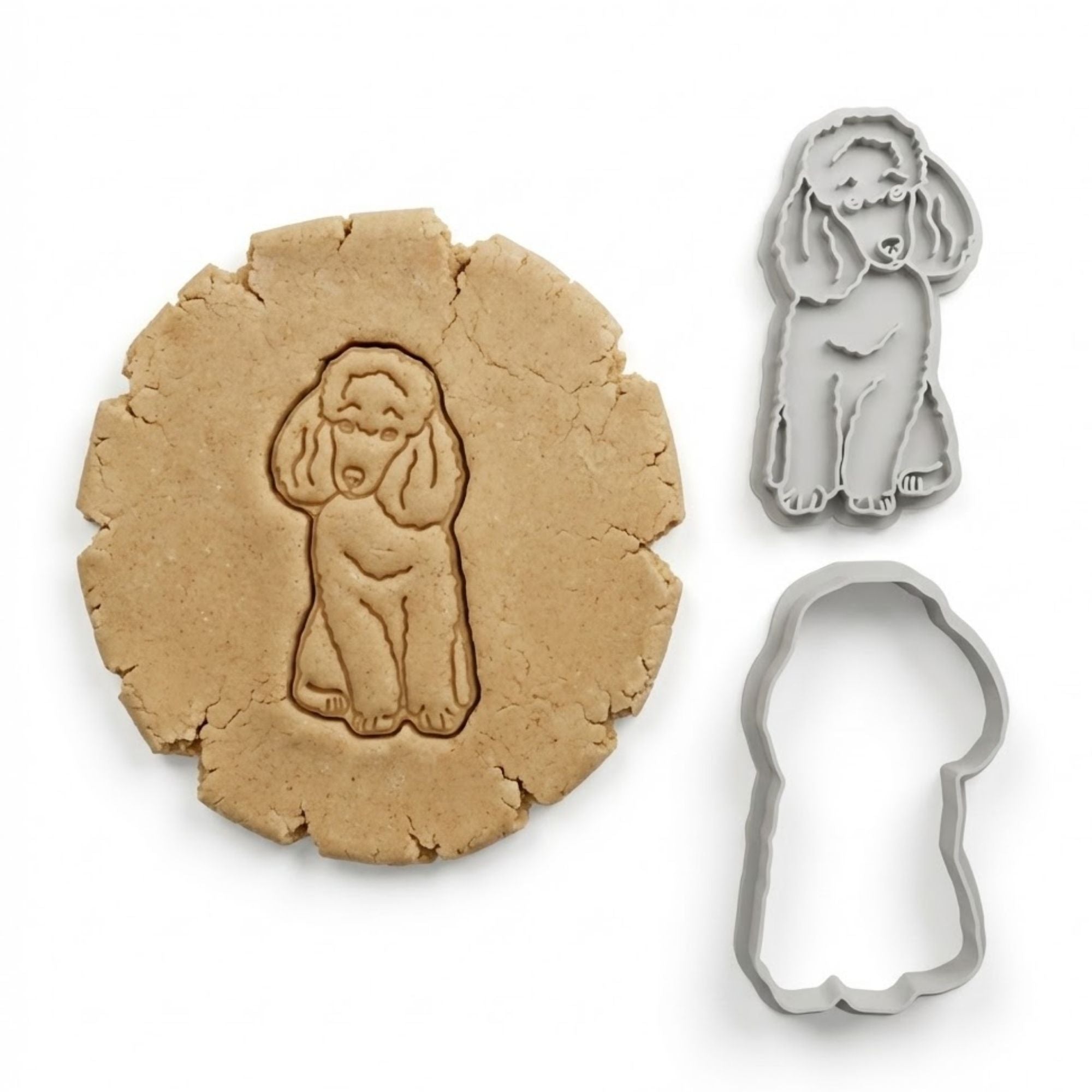 Elegant Poodle Cookie Cutter & Stamp Set | Food-Grade PLA