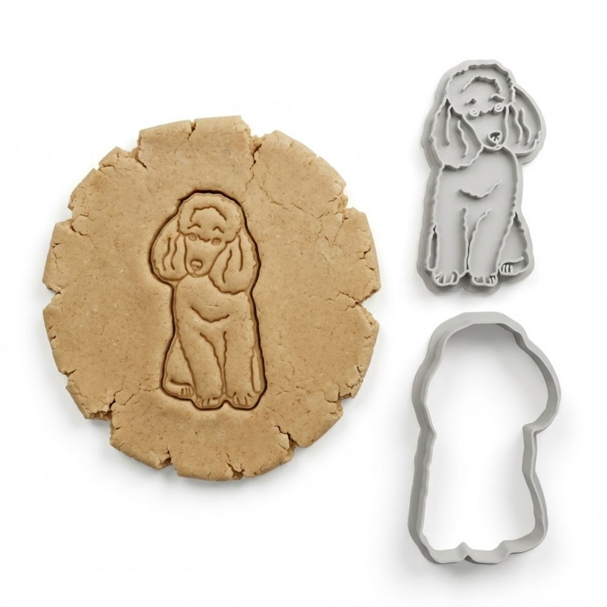 Elegant Poodle Cookie Cutter & Stamp Set | Food-Grade PLA