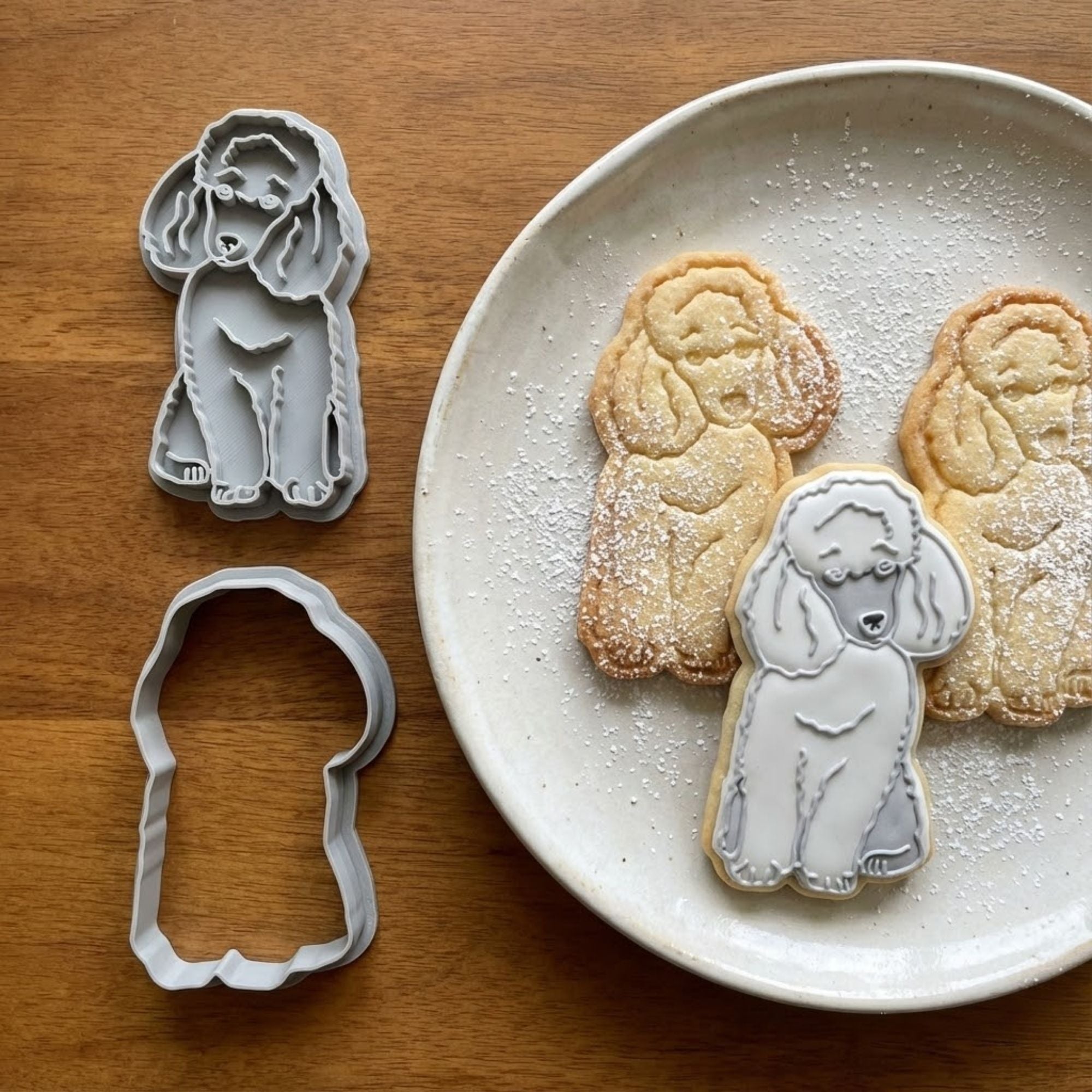 Elegant Poodle Cookie Cutter & Stamp Set | Food-Grade PLA