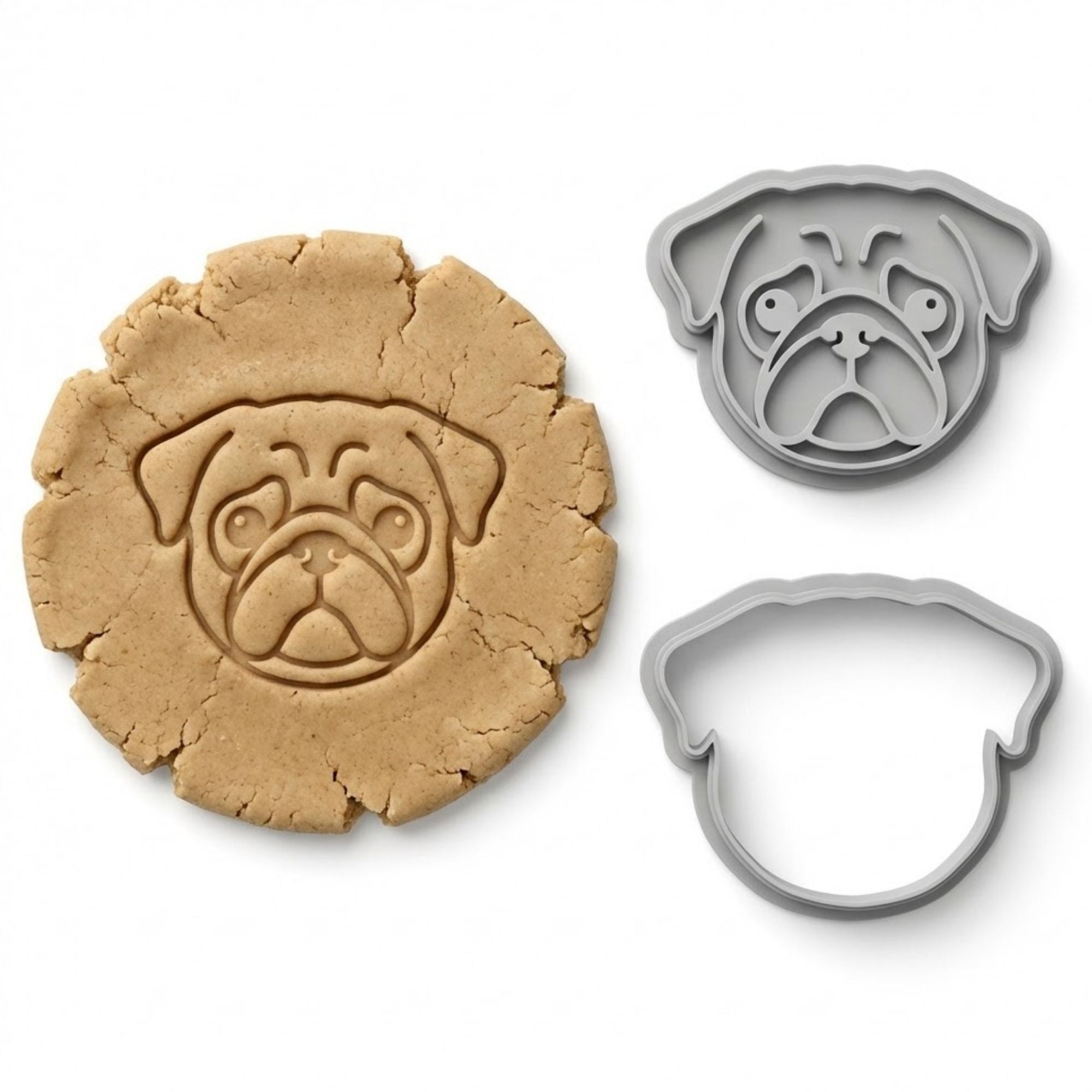 Mini French Bulldog Cookie Cutter & Stamp Set | Food-Grade PLA