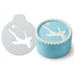 Soccer Bicycle Kick | Round Cake Top Stencil – Reusable Cake Decorating Stencil
