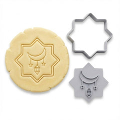 Islamic Crescent & Lantern Cookie Cutter & Stamp | Food-Grade PLA