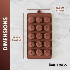 15-Cavity Assortment Floral Shape Silicone Chocolate Mold