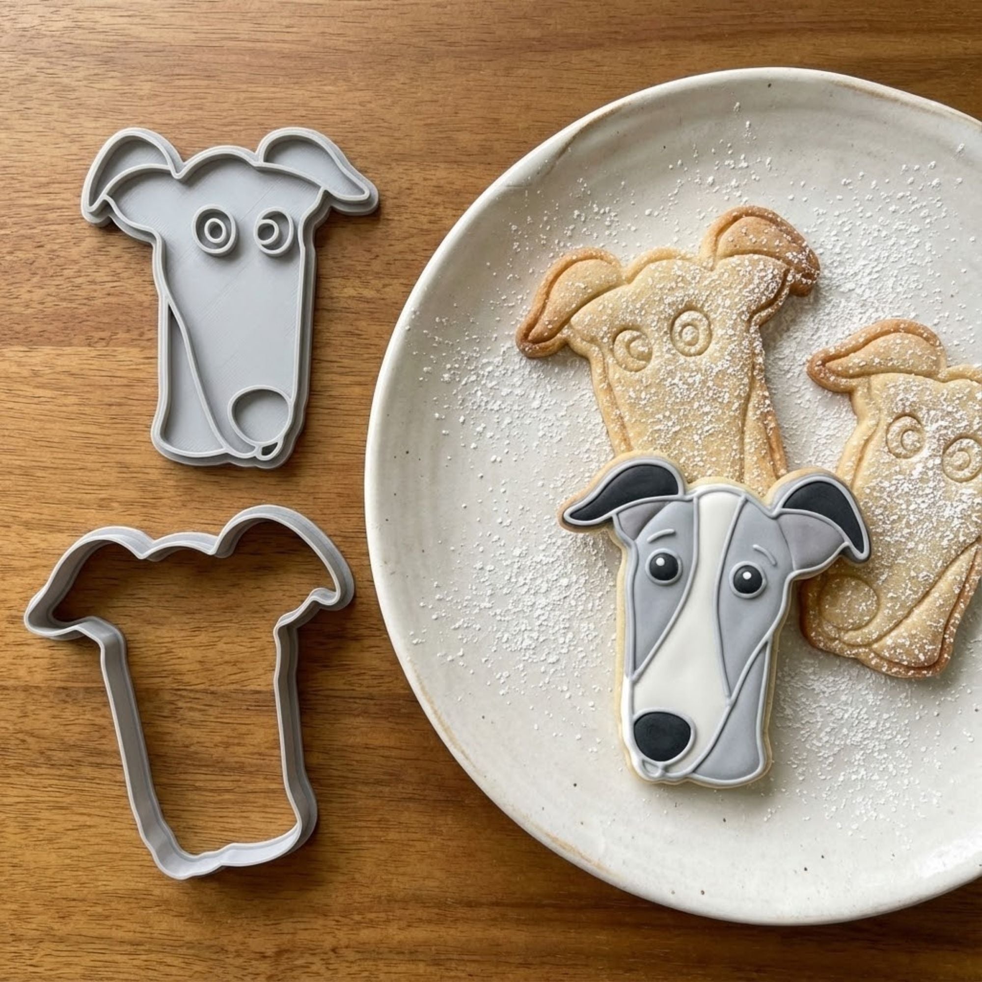 Greyhound Whippet Cookie Cutter & Stamp Set | Food-Grade PLA