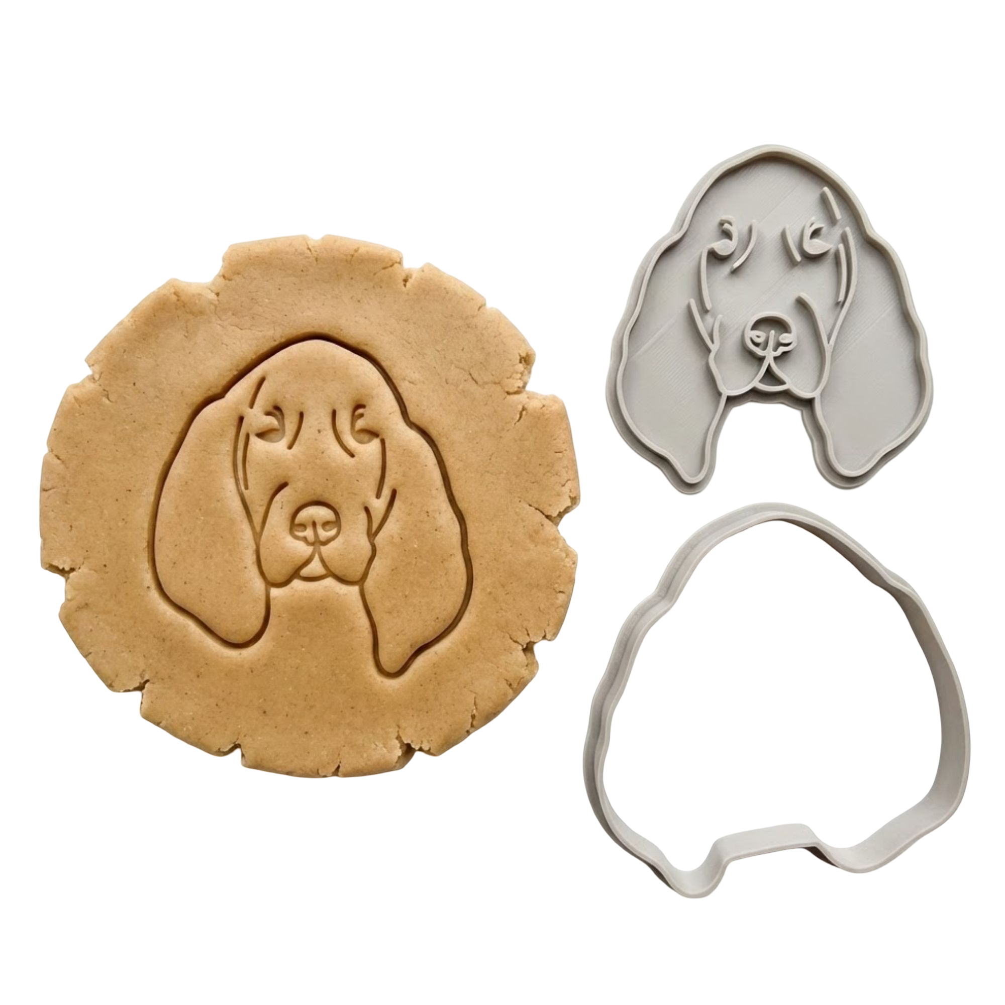 Elegant Spaniel Cookie Cutter & Stamp Set | Food-Grade PLA