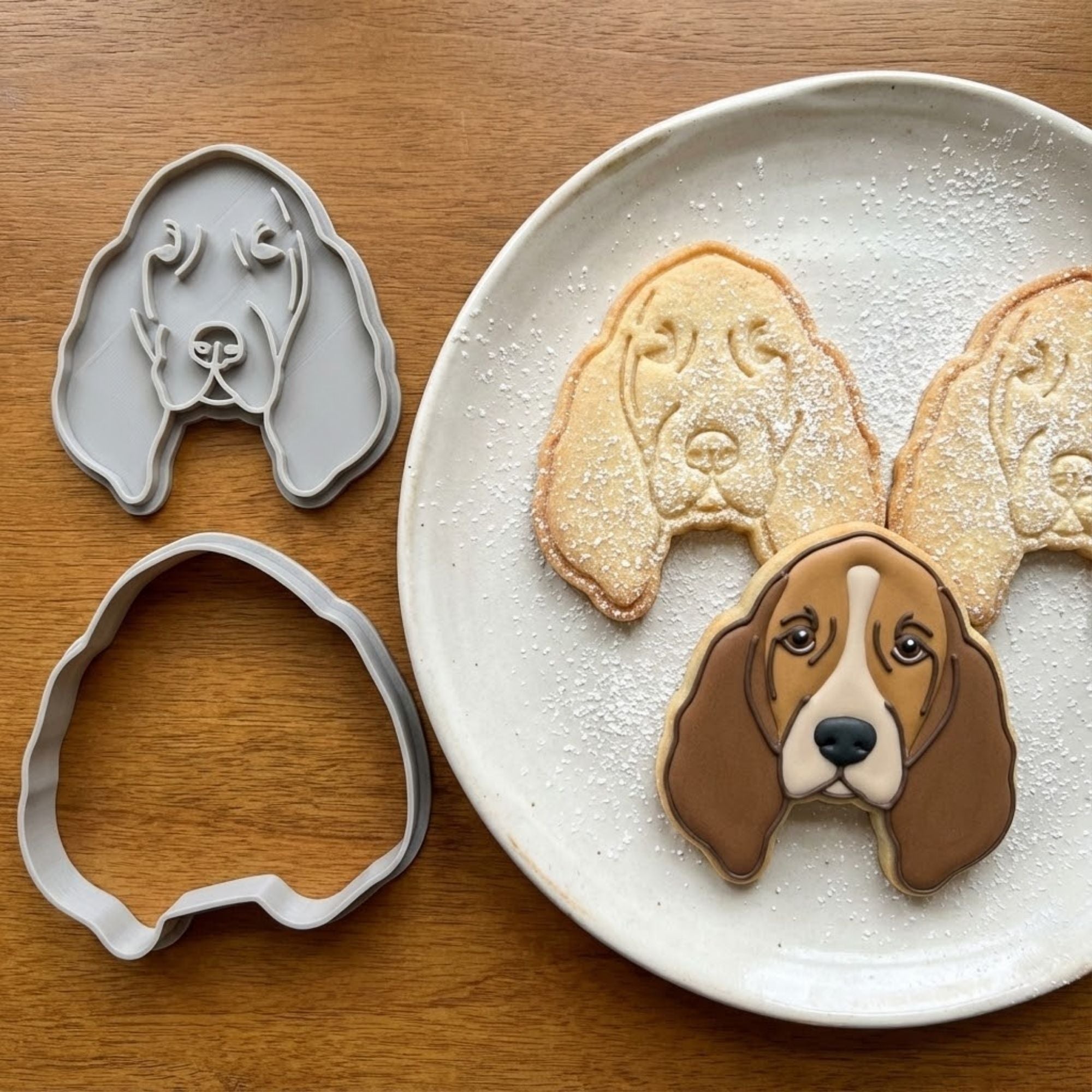 Elegant Spaniel Cookie Cutter & Stamp Set | Food-Grade PLA