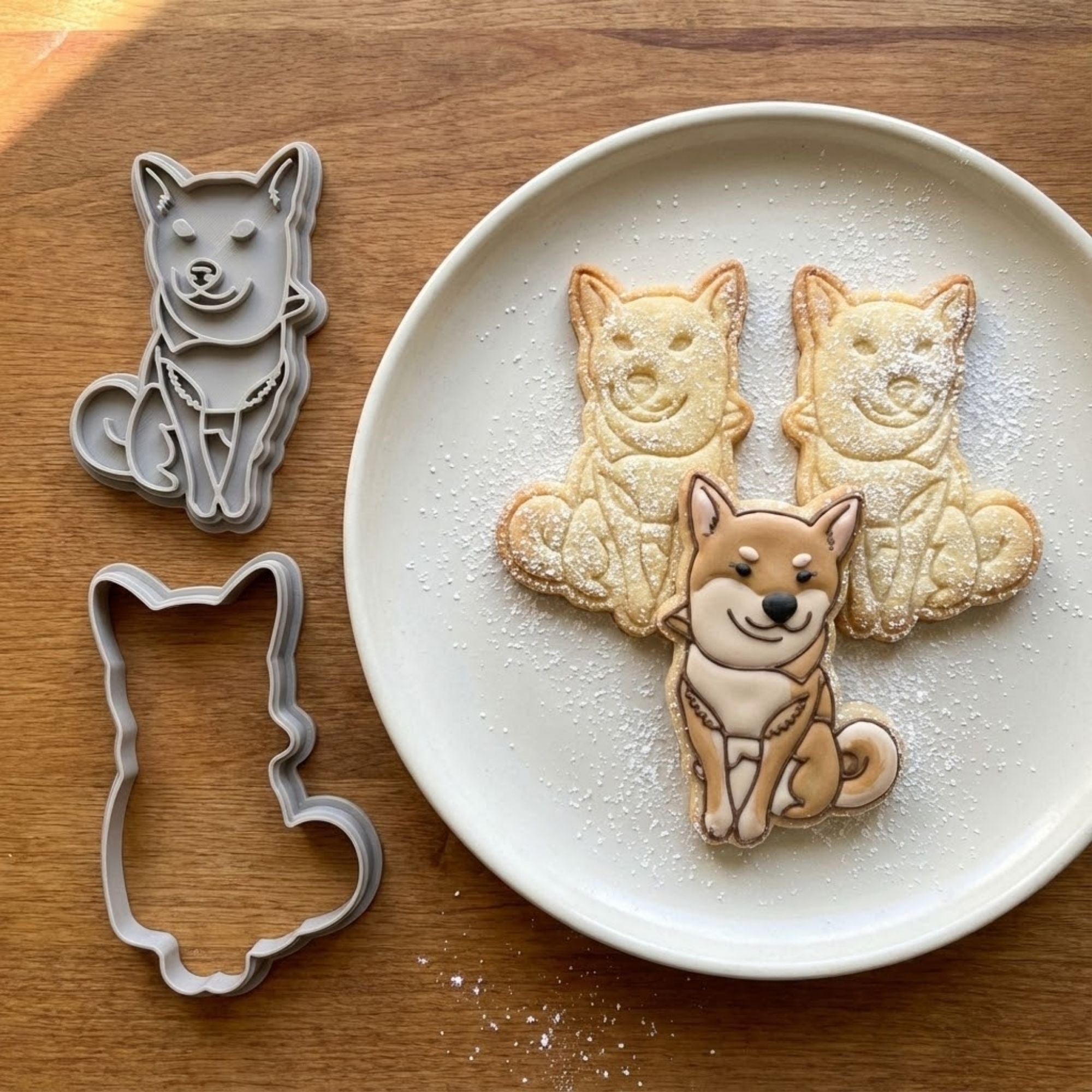 Shiba Inu Cookie Cutter & Stamp Set | Food-Grade PLA