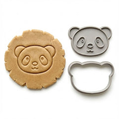 Panda Face Cookie Cutter & Stamp Set | Food-Grade PLA