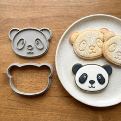 Panda Face Cookie Cutter & Stamp Set | Food-Grade PLA