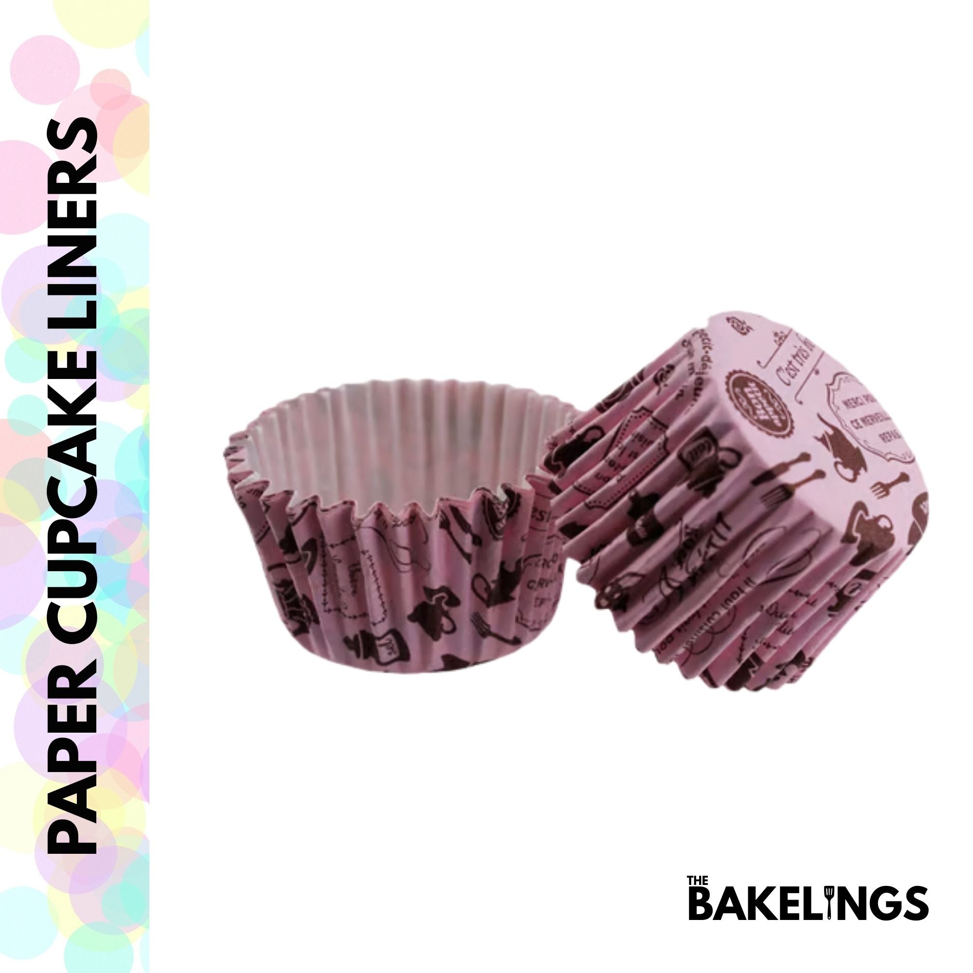 Cupcake Liners Parisian Bistro Pink 32 Pcs