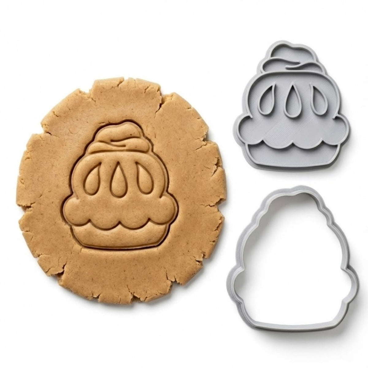 Boutique Droplet Cupcake Cookie Cutter & Stamp Set | Food-Grade PLA