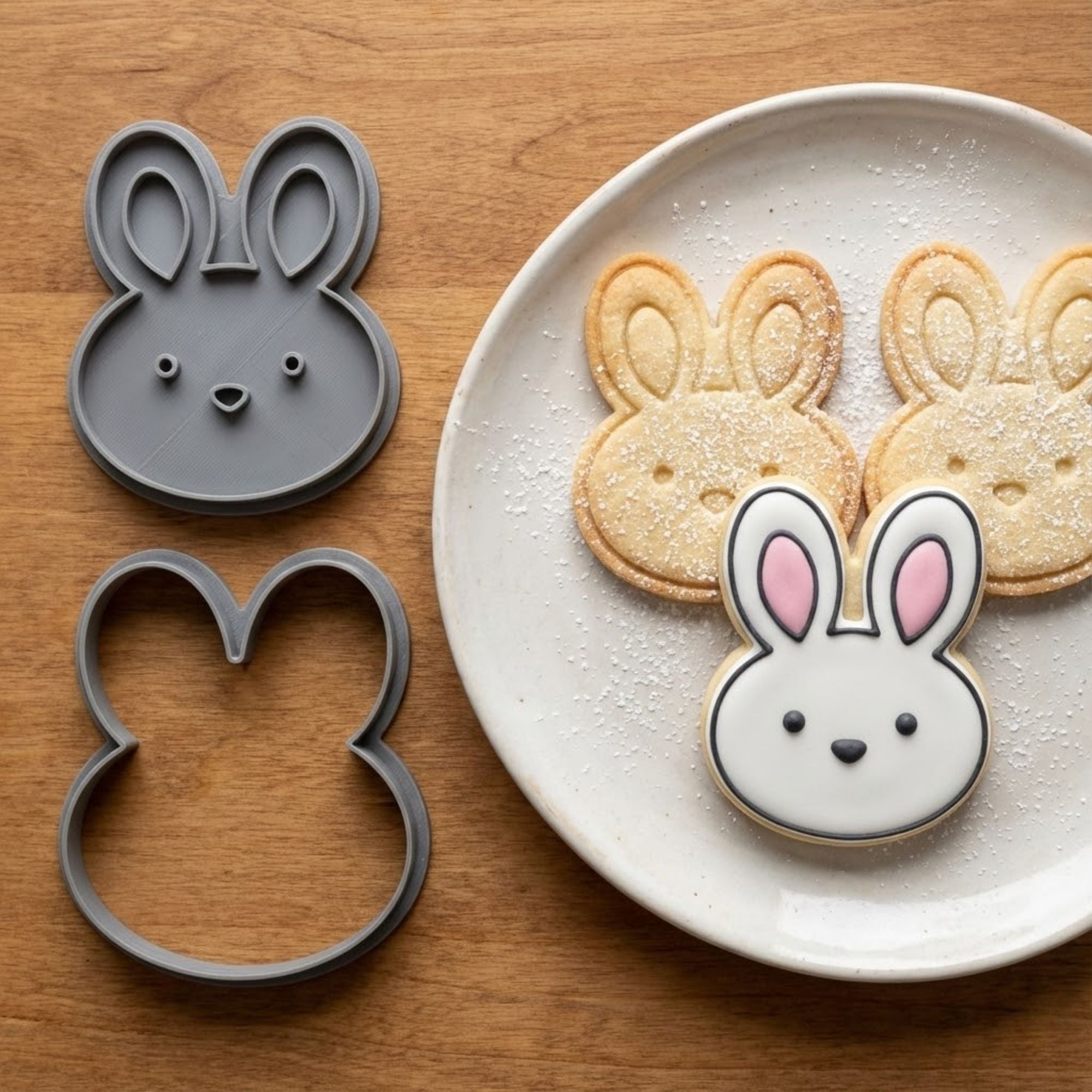 Classic Bunny Cookie Cutter & Stamp Set | Food-Grade PLA