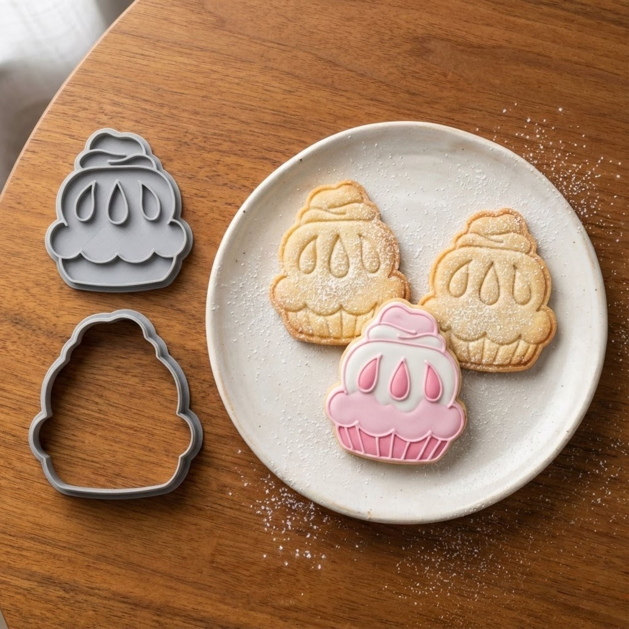 Boutique Droplet Cupcake Cookie Cutter & Stamp Set | Food-Grade PLA
