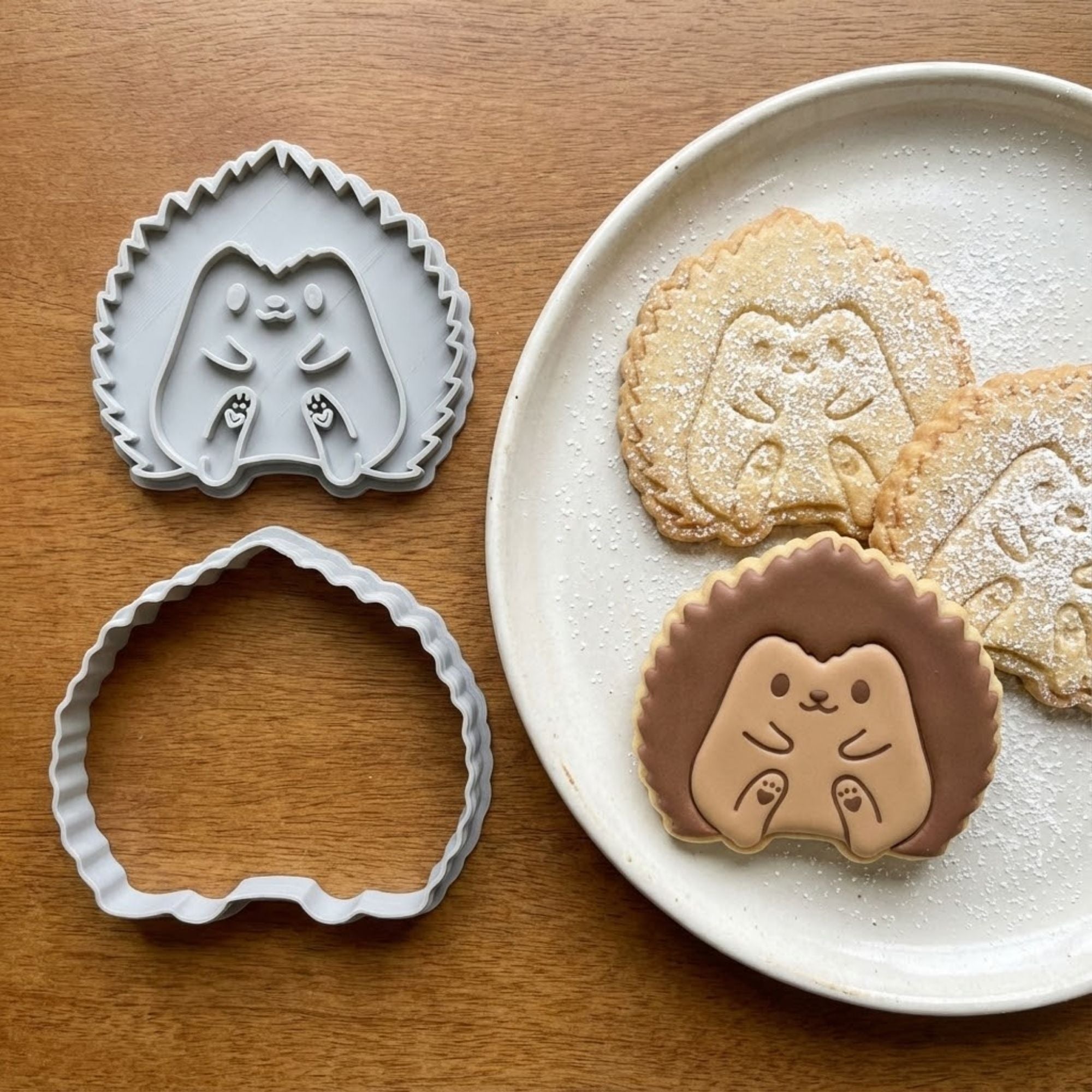 Heart-Paw Hedgehog Cookie Cutter & Stamp | Food-Grade PLA