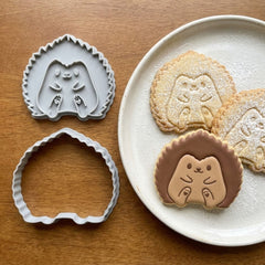 Heart-Paw Hedgehog Cookie Cutter & Stamp | Food-Grade PLA