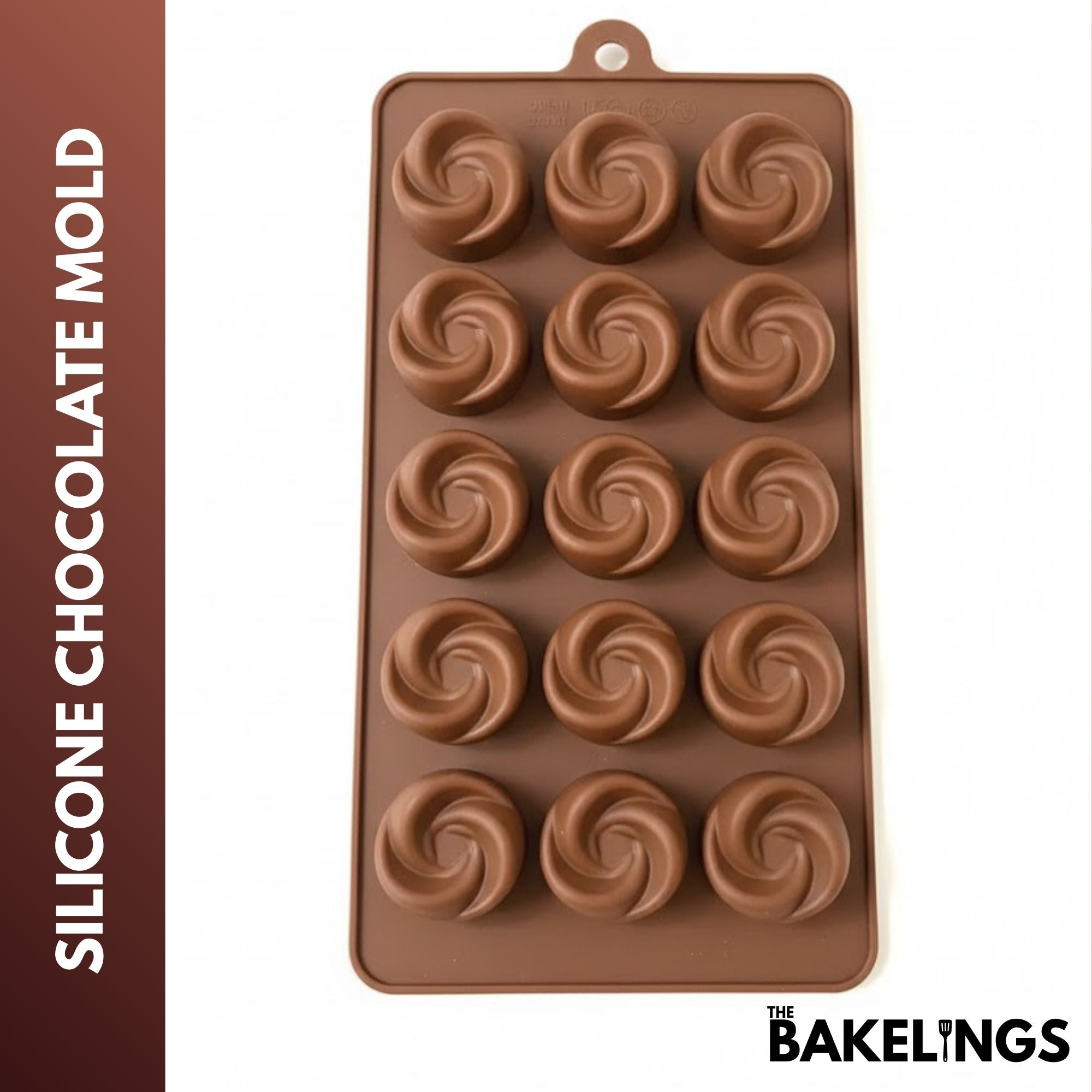 15-Cavity Mini Rose Shape Silicone Chocolate Mold