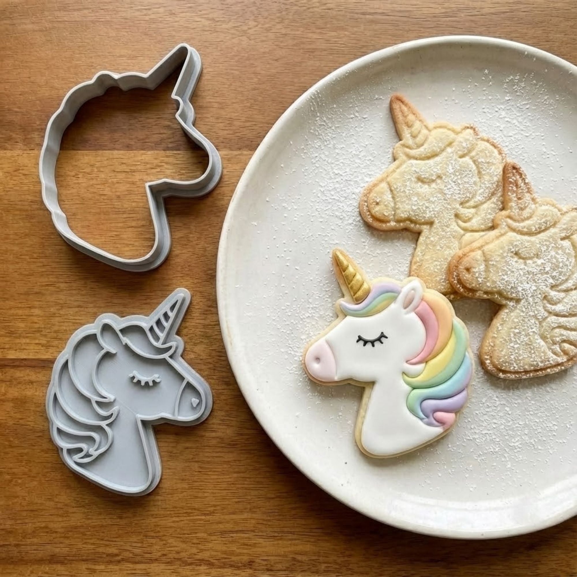 Magical Unicorn Cookie Cutter & Stamp | Food-Grade PLA