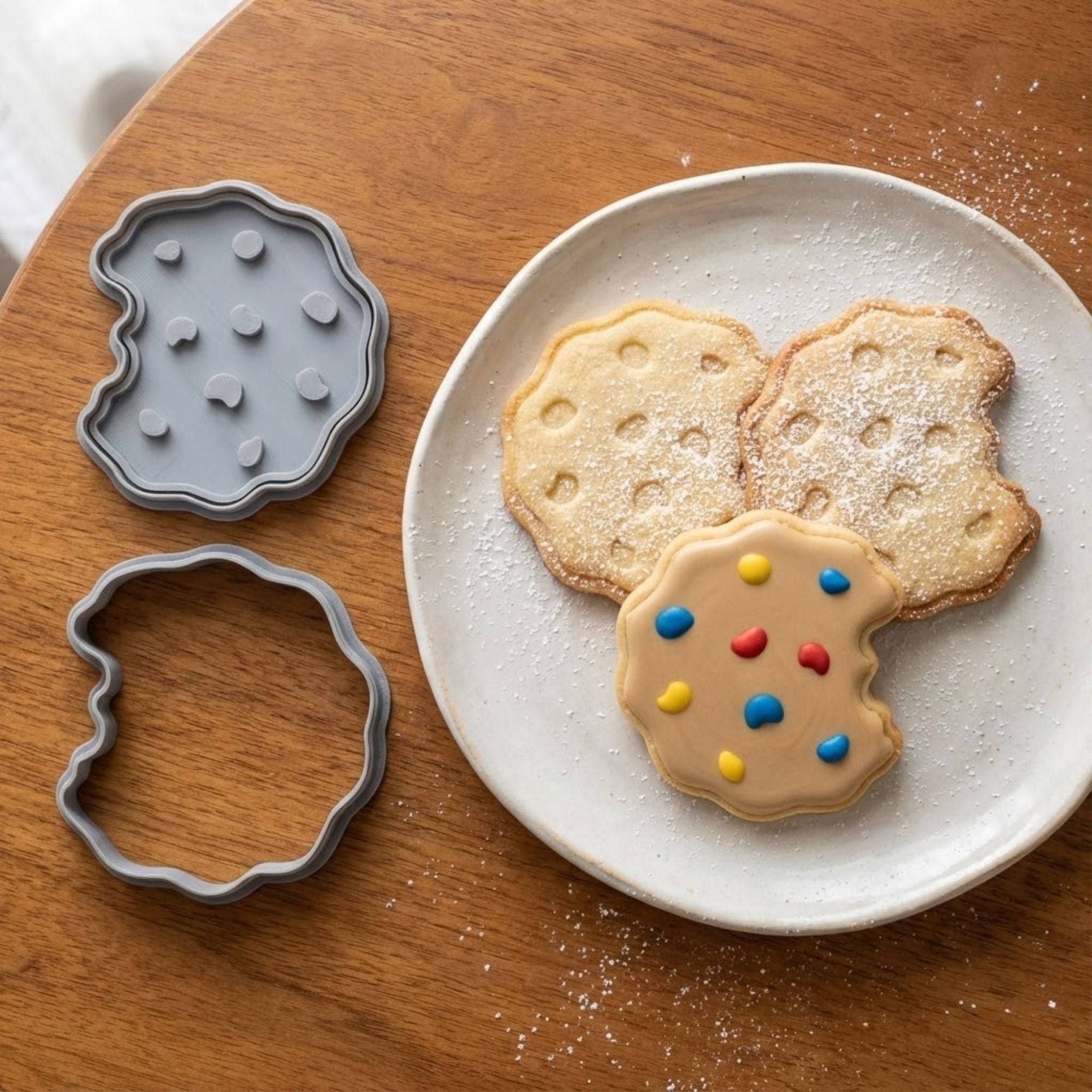 Playful Bitten Cookie Cookie Cutter & Stamp Set | Food-Grade PLA