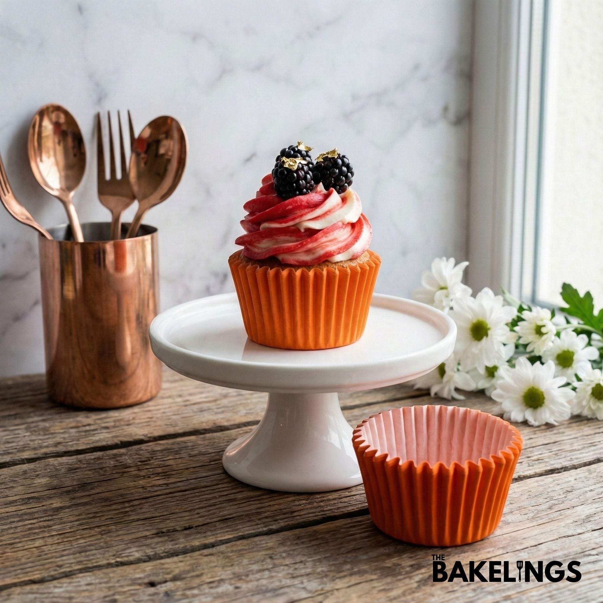 Cupcake Liners Vibrant Orange 32 Pcs