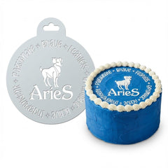 Aries Zodiac Sign | Round Cake Top Stencil – Reusable Cake Decorating Stencil