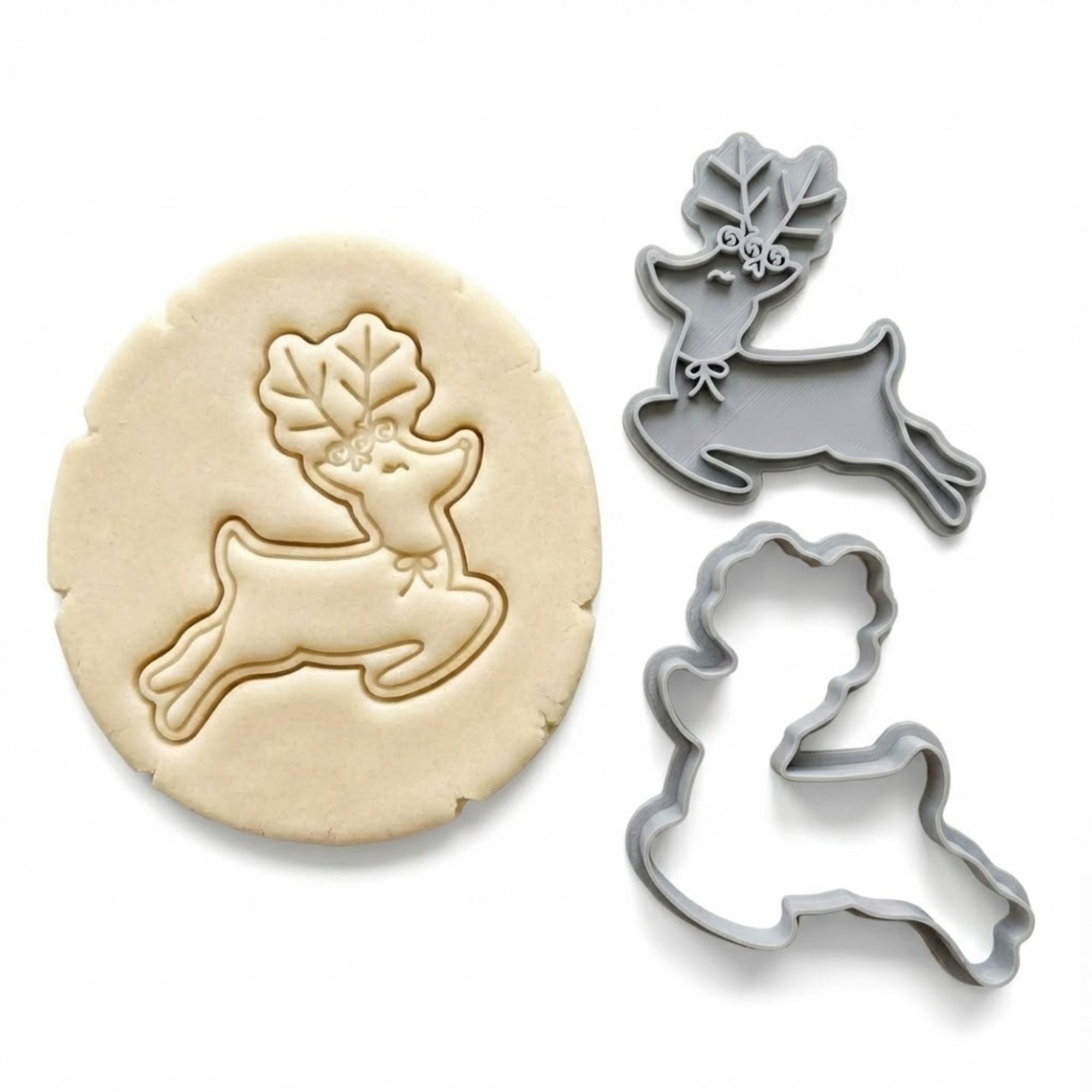 Elegant Graceful Deer Cookie Cutter & Stamp | Food-Grade PLA