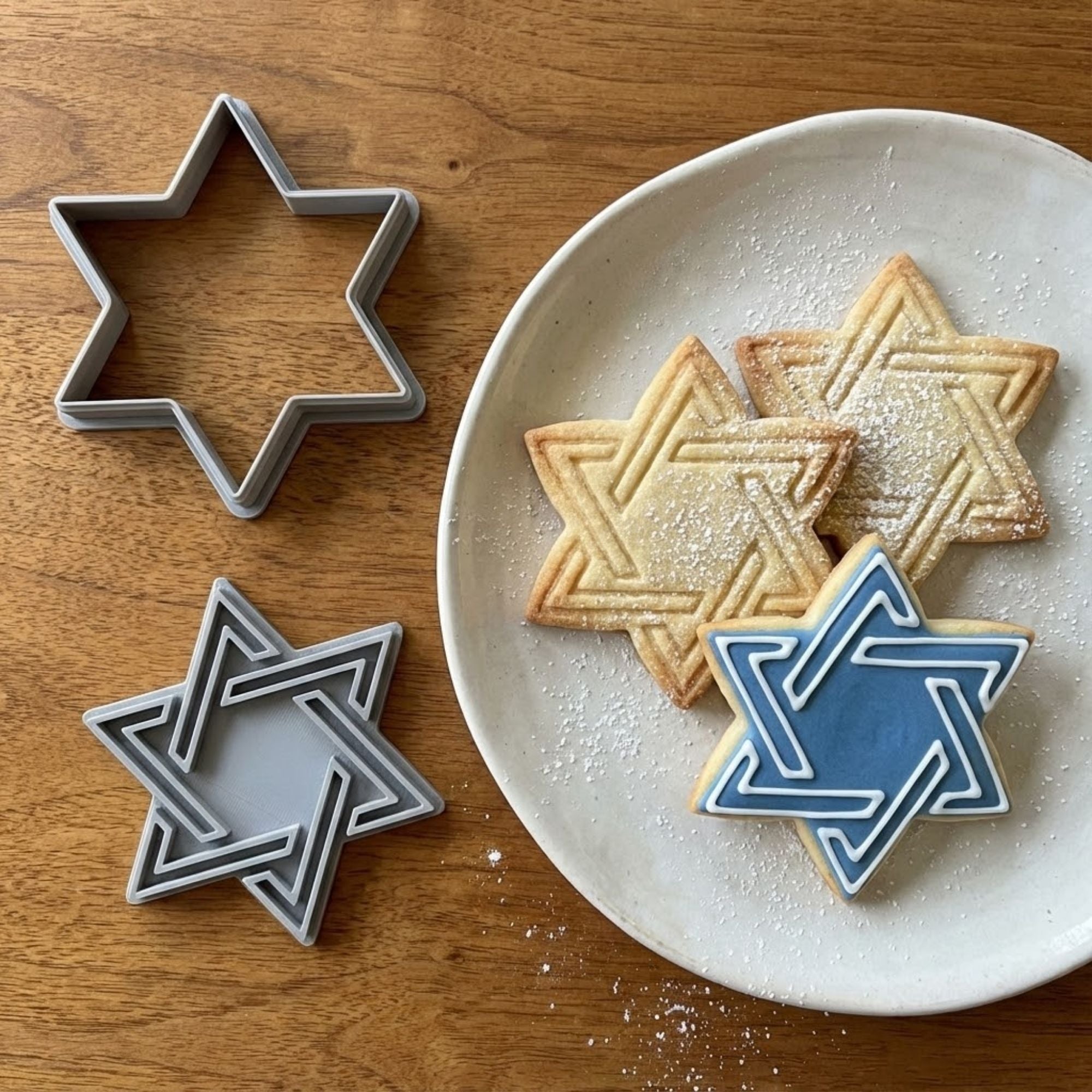 Star of David Cookie Cutter & Stamp | Food-Grade PLA