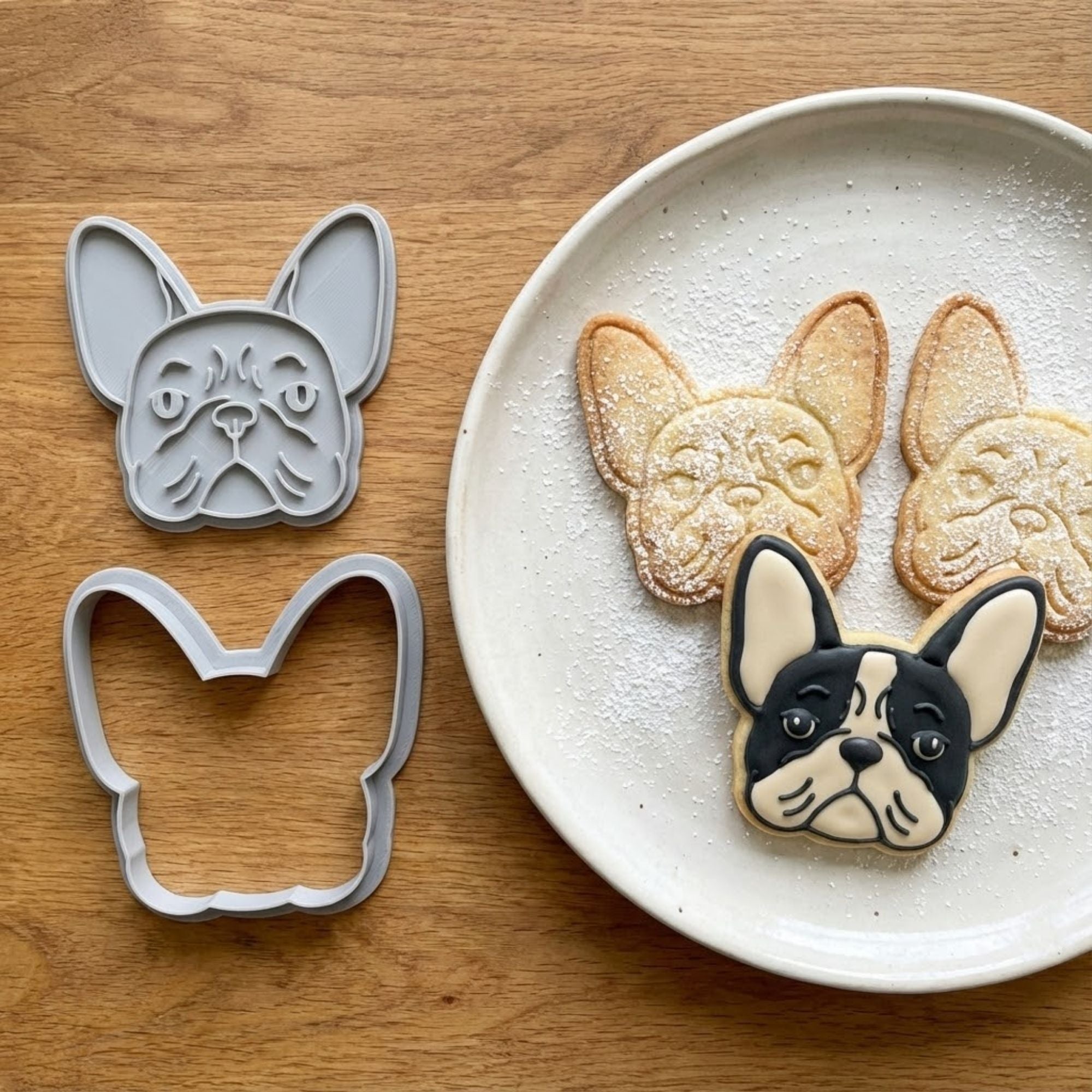 Detailed French Bulldog Cookie Cutter & Stamp | Food-Grade PLA