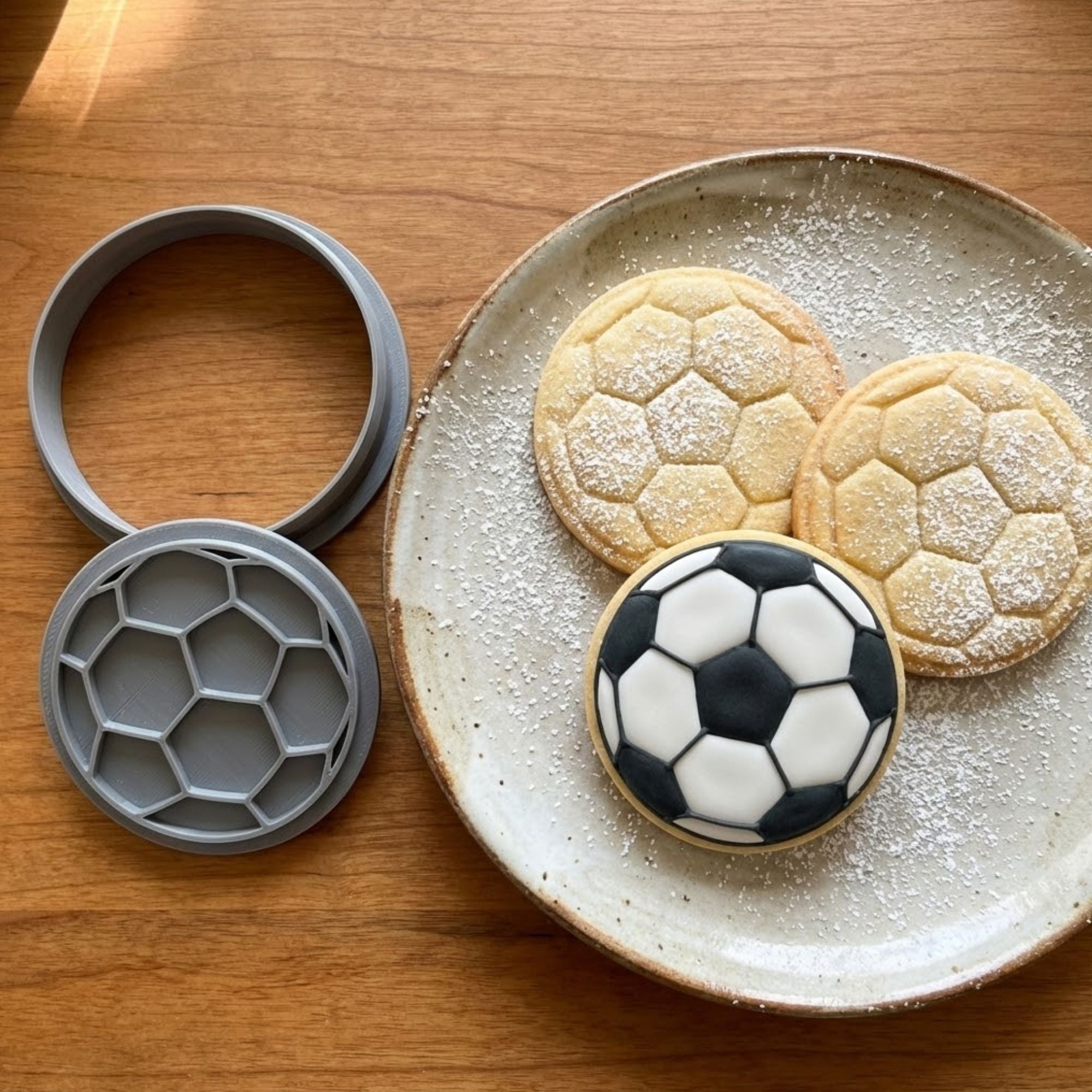 Classic Soccer Ball Cookie Cutter & Stamp | Food-Grade PLA