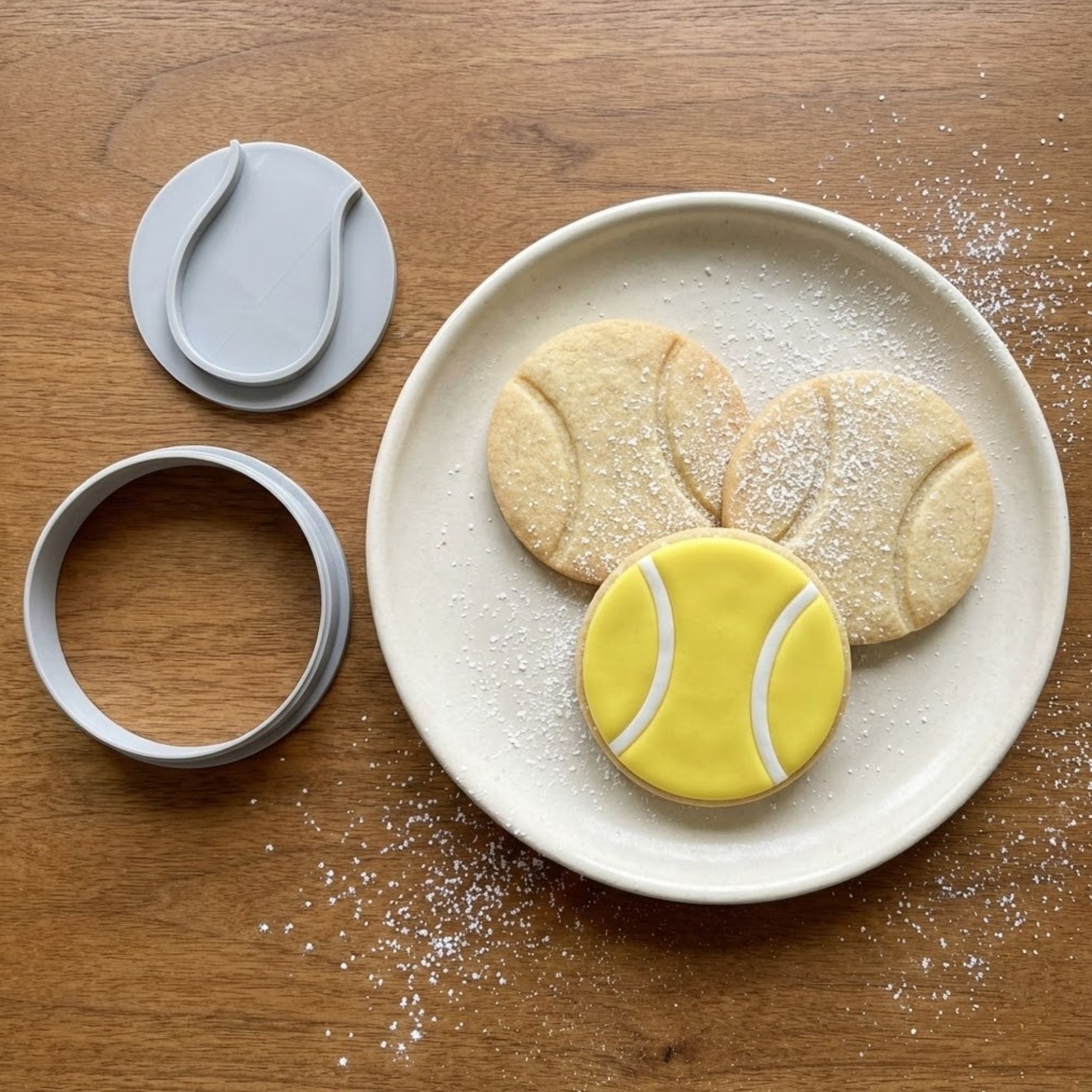 Classic Tennis Ball Cookie Cutter & Stamp | Food-Grade PLA