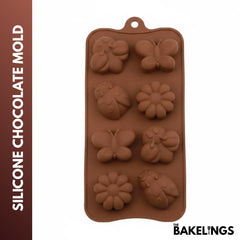 8-Cavity Ladybug & Flower Shape Silicone Chocolate Mold