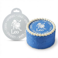Leo Zodiac Sign | Round Cake Top Stencil – Reusable Cake Decorating Stencil