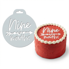 Nine Months Milestone | Round Cake Top Stencil – Reusable Cake Decorating Stencil