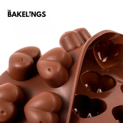 15-Cavity 3D Heart Shape Silicone Chocolate Mold