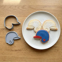 Baseball Batting Helmet Cookie Cutter & Stamp | Food-Grade PLA