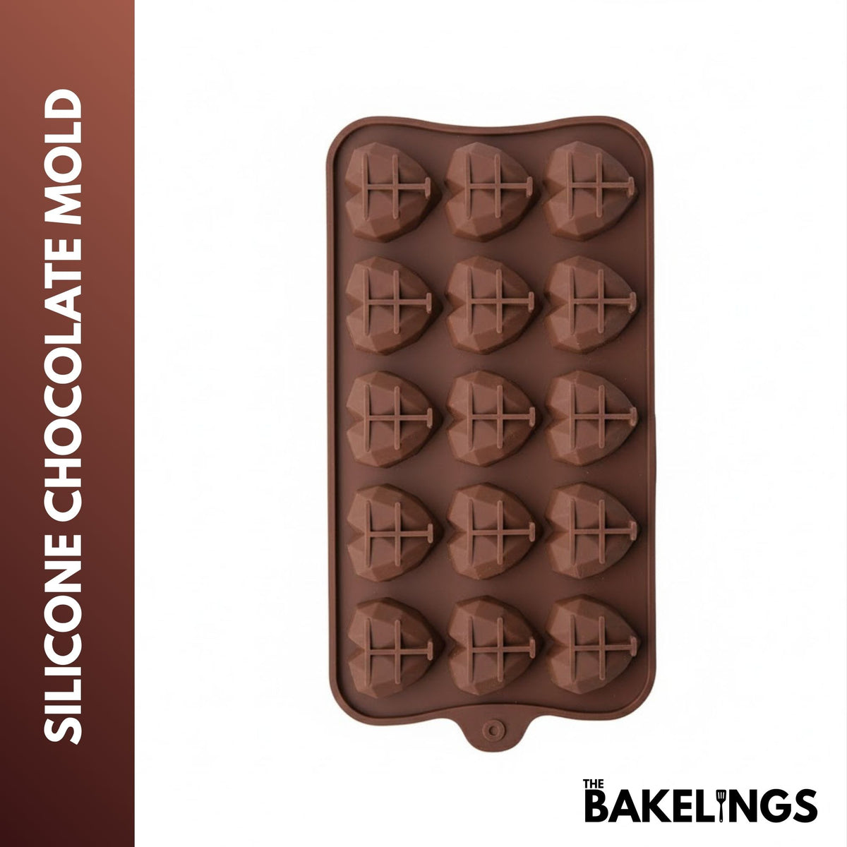 15-Cavity Diamond Heart Shape Silicone Chocolate Mold