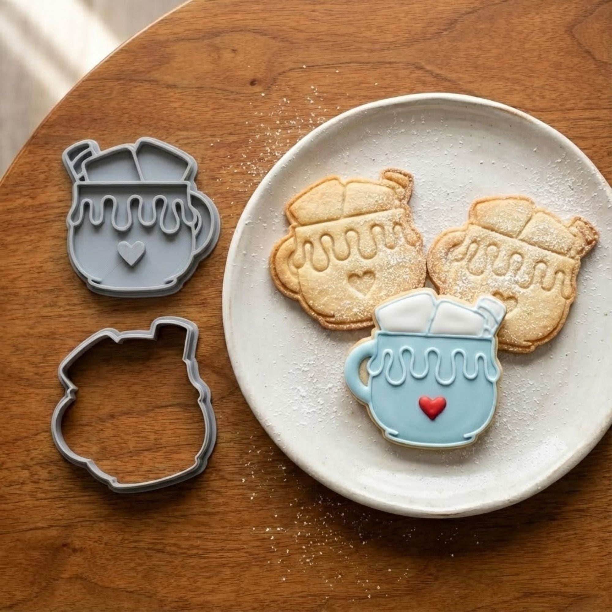 Cozy Hot Cocoa Mug Cookie Cutter & Stamp Set | Food-Grade PLA
